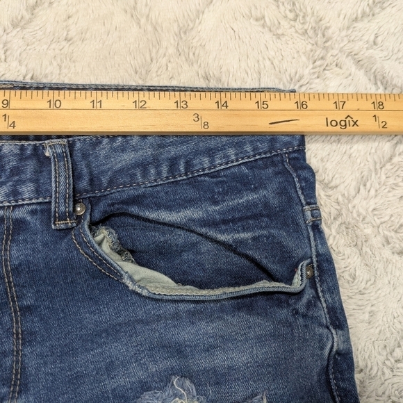 Smoke Rise Jeans Men's 32x34 Blue Distressed Moto Slim Fit Cotton StreetWear - Picture 4 of 10